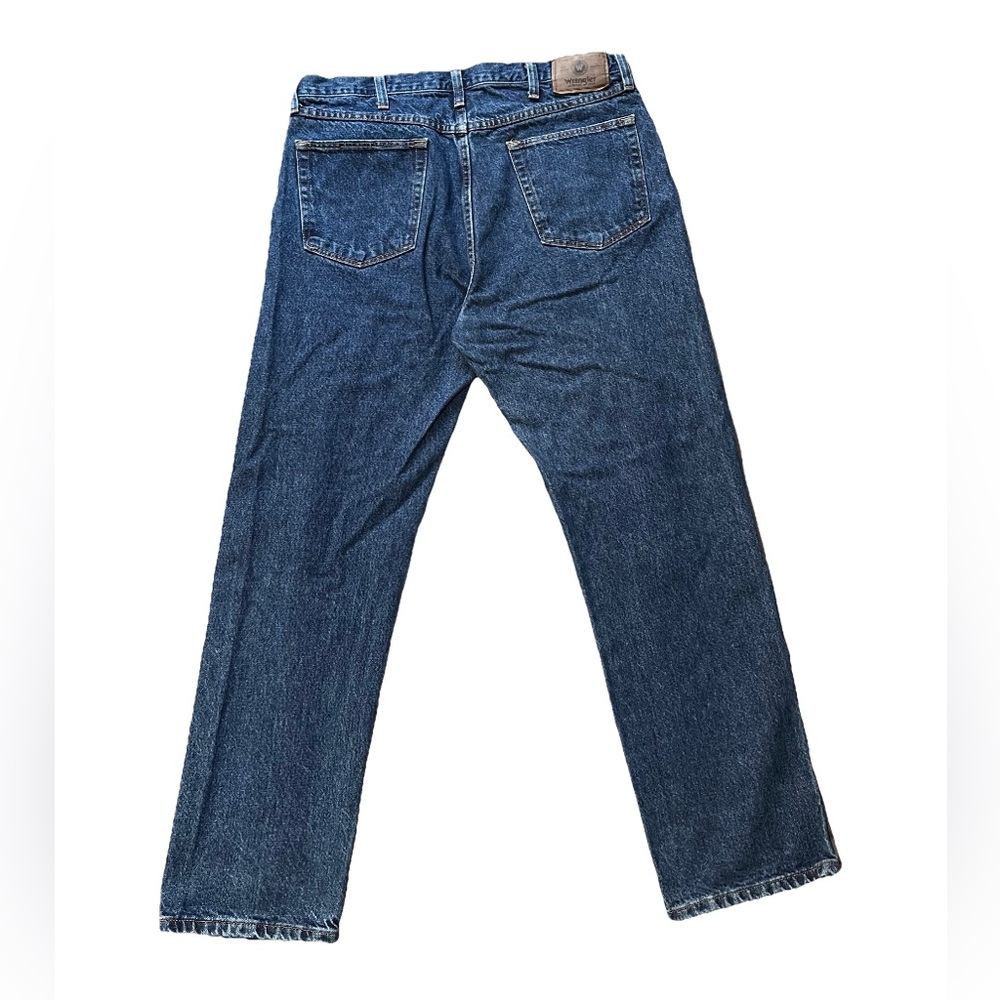 Wrangler Regular Fit Five Star Premium Denim Blue Jeans Cotton Size 36×30